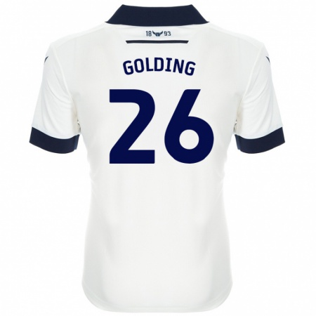 Kandiny Niño Camiseta James Golding #26 Blanco Azul Marino 2ª Equipación 2024/25 La Camisa Chile