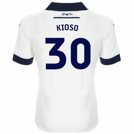 Kandiny Niño Camiseta Peter Kioso #30 Blanco Azul Marino 2ª Equipación 2024/25 La Camisa Chile