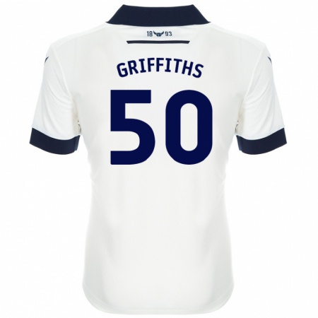 Kandiny Niño Camiseta Louis Griffiths #50 Blanco Azul Marino 2ª Equipación 2024/25 La Camisa Chile