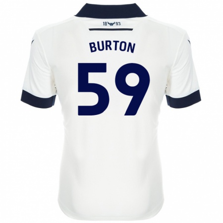 Kandiny Niño Camiseta Kasway Burton #59 Blanco Azul Marino 2ª Equipación 2024/25 La Camisa Chile