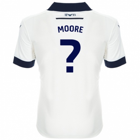 Kandiny Niño Camiseta Brogan Moore #0 Blanco Azul Marino 2ª Equipación 2024/25 La Camisa Chile