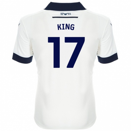 Kandiny Niño Camiseta Sarah King #17 Blanco Azul Marino 2ª Equipación 2024/25 La Camisa Chile