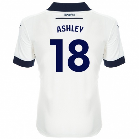 Kandiny Niño Camiseta Alex Ashley #18 Blanco Azul Marino 2ª Equipación 2024/25 La Camisa Chile