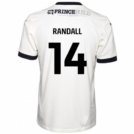 Kandiny Niño Camiseta Joel Randall #14 Blanquecino Negro 2ª Equipación 2024/25 La Camisa Chile