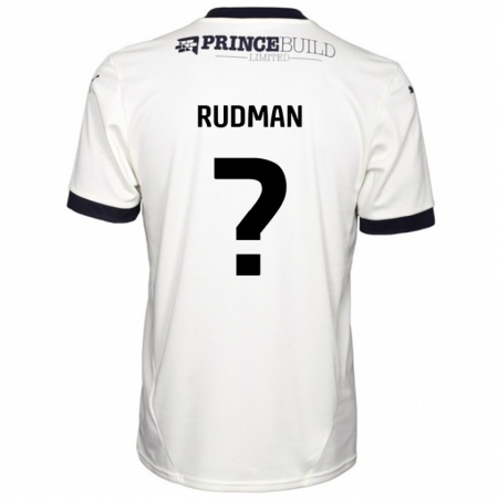 Kandiny Niño Camiseta Nathan Rudman #0 Blanquecino Negro 2ª Equipación 2024/25 La Camisa Chile