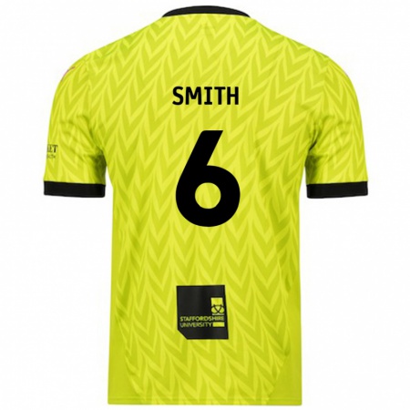 Kandiny Niño Camiseta Nathan Smith #6 Verde Fluorescente 2ª Equipación 2024/25 La Camisa Chile