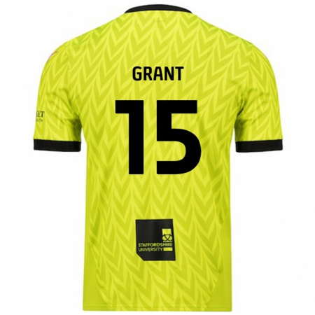 Kandiny Niño Camiseta Conor Grant #15 Verde Fluorescente 2ª Equipación 2024/25 La Camisa Chile