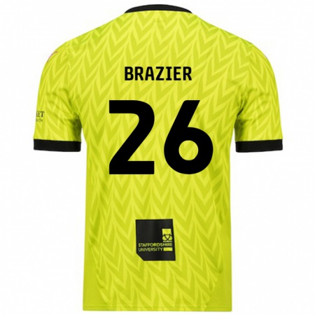 Kandiny Niño Camiseta Liam Brazier #26 Verde Fluorescente 2ª Equipación 2024/25 La Camisa Chile