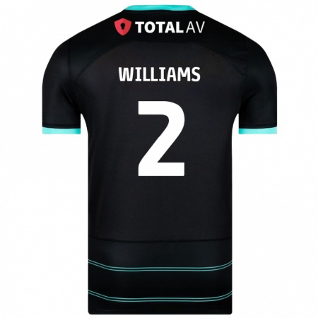 Kandiny Niño Camiseta Jordan Williams #2 Negro 2ª Equipación 2024/25 La Camisa Chile