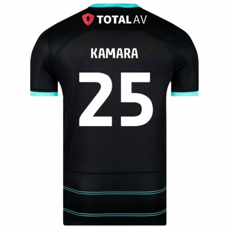 Kandiny Niño Camiseta Abdoulaye Kamara #25 Negro 2ª Equipación 2024/25 La Camisa Chile