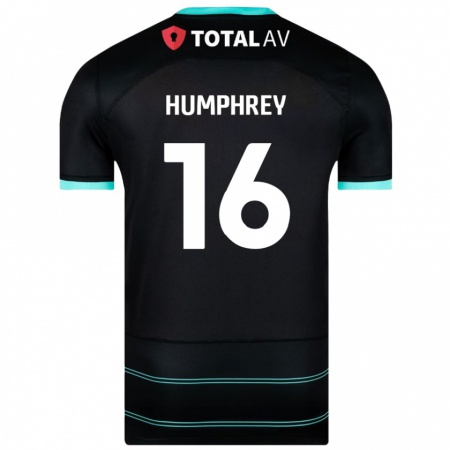 Kandiny Niño Camiseta Ella Humphrey #16 Negro 2ª Equipación 2024/25 La Camisa Chile