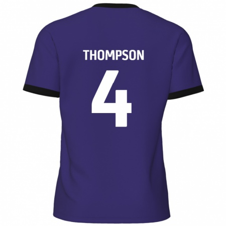 Kandiny Niño Camiseta Nathan Thompson #4 Púrpura 2ª Equipación 2024/25 La Camisa Chile