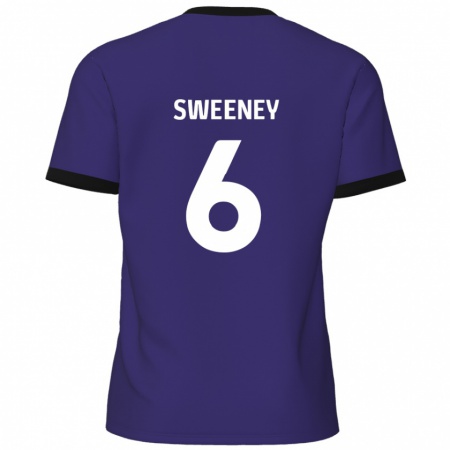 Kandiny Niño Camiseta Dan Sweeney #6 Púrpura 2ª Equipación 2024/25 La Camisa Chile