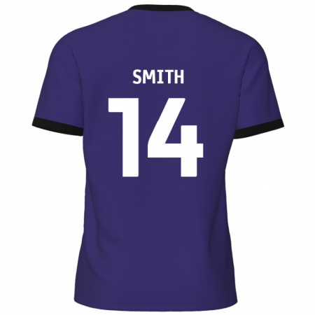 Kandiny Niño Camiseta Kane Smith #14 Púrpura 2ª Equipación 2024/25 La Camisa Chile