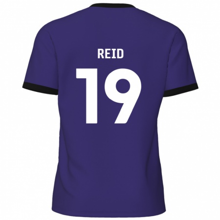 Kandiny Niño Camiseta Jamie Reid #19 Púrpura 2ª Equipación 2024/25 La Camisa Chile