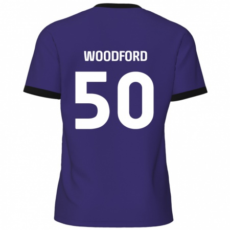 Kandiny Niño Camiseta Max Woodford #50 Púrpura 2ª Equipación 2024/25 La Camisa Chile