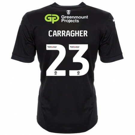 Kandiny Niño Camiseta James Carragher #23 Negro 2ª Equipación 2024/25 La Camisa Chile