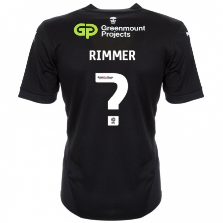 Kandiny Niño Camiseta Harry Rimmer #0 Negro 2ª Equipación 2024/25 La Camisa Chile