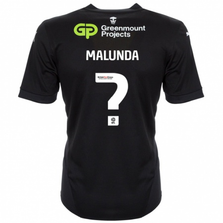 Kandiny Niño Camiseta Troy Malunda #0 Negro 2ª Equipación 2024/25 La Camisa Chile