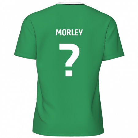 Kandiny Niño Camiseta Aaron Morley #0 Verde Rayas Blancas 2ª Equipación 2024/25 La Camisa Chile