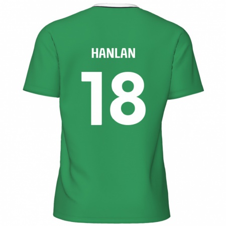 Kandiny Niño Camiseta Brandon Hanlan #18 Verde Rayas Blancas 2ª Equipación 2024/25 La Camisa Chile