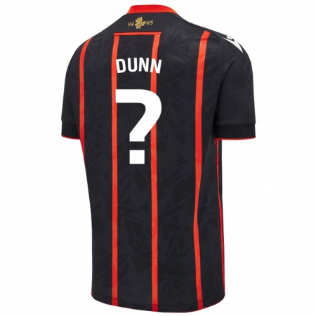 Kandiny Niño Camiseta Isaac Dunn #0 Negro Rojo 2ª Equipación 2024/25 La Camisa Chile