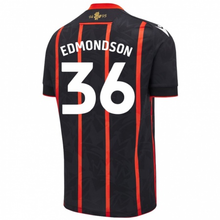 Kandiny Niño Camiseta James Edmondson #36 Negro Rojo 2ª Equipación 2024/25 La Camisa Chile