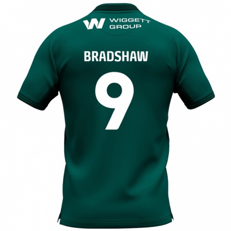 Kandiny Niño Camiseta Tom Bradshaw #9 Verde 2ª Equipación 2024/25 La Camisa Chile