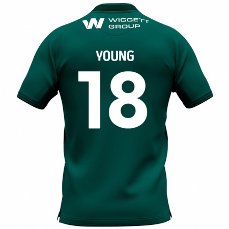 Kandiny Niño Camiseta Michelle Young #18 Verde 2ª Equipación 2024/25 La Camisa Chile