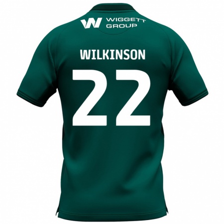 Kandiny Niño Camiseta Chloe Wilkinson #22 Verde 2ª Equipación 2024/25 La Camisa Chile