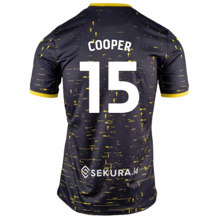 Kandiny Niño Camiseta Naomi Cooper #15 Negro Amarillo 2ª Equipación 2024/25 La Camisa Chile