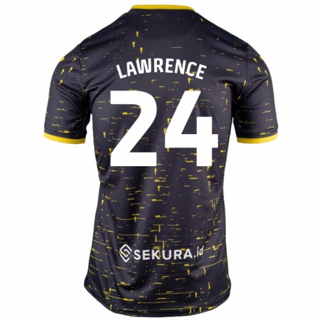 Kandiny Niño Camiseta Rachel Lawrence #24 Negro Amarillo 2ª Equipación 2024/25 La Camisa Chile