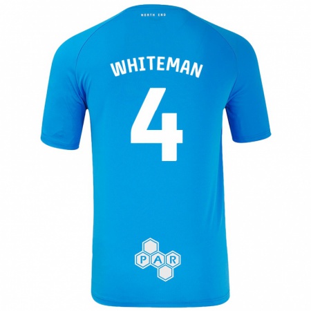 Kandiny Niño Camiseta Ben Whiteman #4 Azul Cielo 2ª Equipación 2024/25 La Camisa Chile