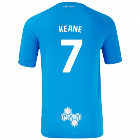 Kandiny Niño Camiseta Will Keane #7 Azul Cielo 2ª Equipación 2024/25 La Camisa Chile