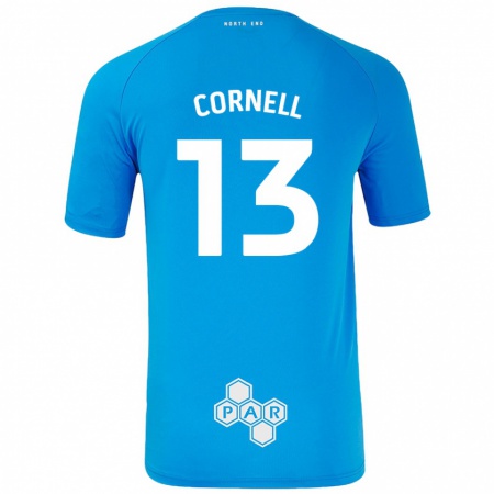 Kandiny Niño Camiseta David Cornell #13 Azul Cielo 2ª Equipación 2024/25 La Camisa Chile