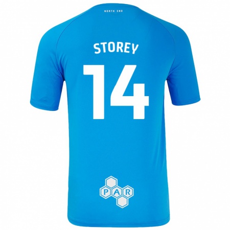 Kandiny Niño Camiseta Jordan Storey #14 Azul Cielo 2ª Equipación 2024/25 La Camisa Chile