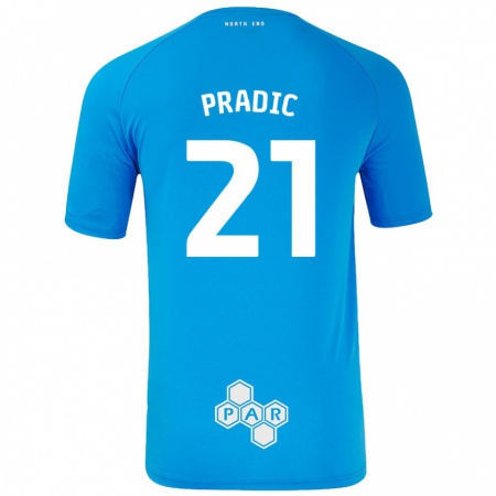 Kandiny Niño Camiseta James Pradic #21 Azul Cielo 2ª Equipación 2024/25 La Camisa Chile