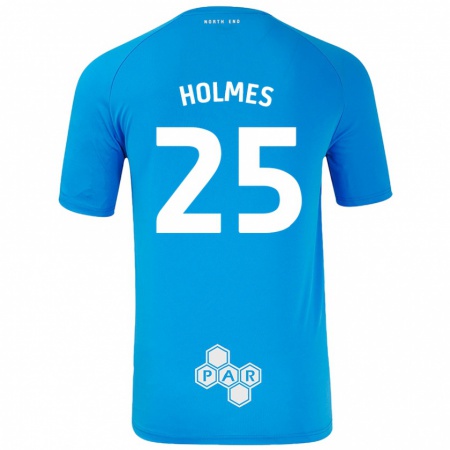 Kandiny Niño Camiseta Duane Holmes #25 Azul Cielo 2ª Equipación 2024/25 La Camisa Chile