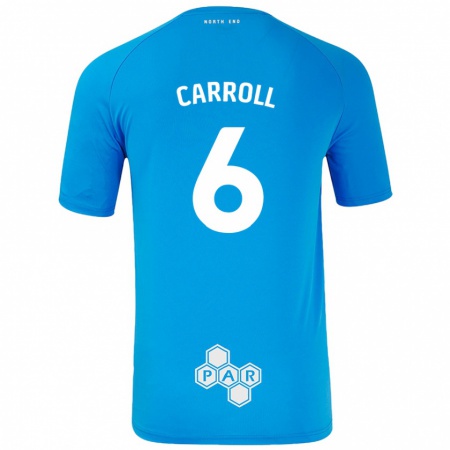 Kandiny Niño Camiseta Jenna Carroll #6 Azul Cielo 2ª Equipación 2024/25 La Camisa Chile