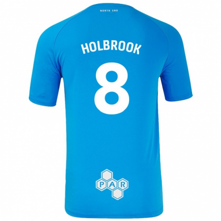 Kandiny Niño Camiseta Jess Holbrook #8 Azul Cielo 2ª Equipación 2024/25 La Camisa Chile