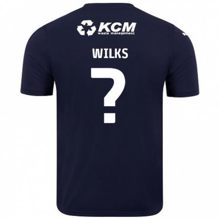 Kandiny Niño Camiseta Mallik Wilks #0 Azul Marino 2ª Equipación 2024/25 La Camisa Chile