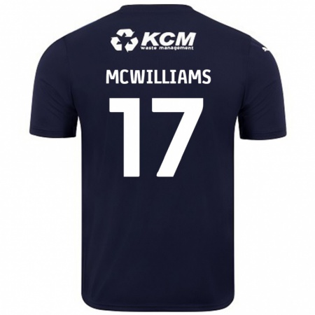 Kandiny Niño Camiseta Shaun Mcwilliams #17 Azul Marino 2ª Equipación 2024/25 La Camisa Chile