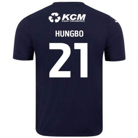 Kandiny Niño Camiseta Joseph Hungbo #21 Azul Marino 2ª Equipación 2024/25 La Camisa Chile