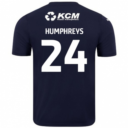 Kandiny Niño Camiseta Cameron Humphreys #24 Azul Marino 2ª Equipación 2024/25 La Camisa Chile