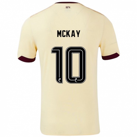 Kandiny Niño Camiseta Barrie Mckay #10 Crema Burdeos 2ª Equipación 2024/25 La Camisa Chile