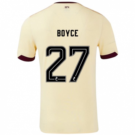 Kandiny Niño Camiseta Liam Boyce #27 Crema Burdeos 2ª Equipación 2024/25 La Camisa Chile