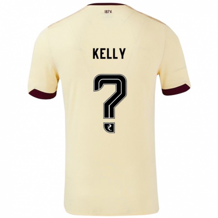 Kandiny Niño Camiseta Ryan Kelly #0 Crema Burdeos 2ª Equipación 2024/25 La Camisa Chile