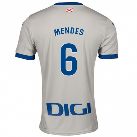 Kandiny Niño Camiseta Tomás Mendes #6 Gris Claro 2ª Equipación 2024/25 La Camisa Chile