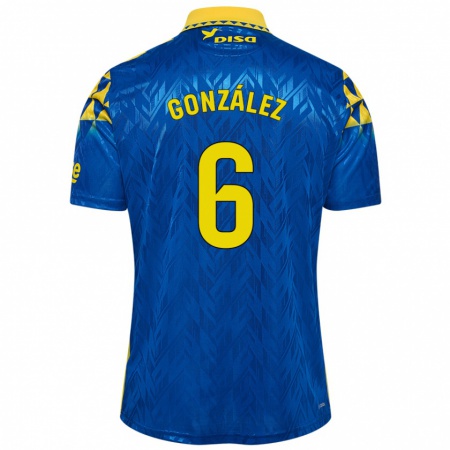 Kandiny Niño Camiseta Fabio González #6 Azul Amarillo 2ª Equipación 2024/25 La Camisa Chile