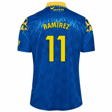 Kandiny Niño Camiseta Benito Ramírez #11 Azul Amarillo 2ª Equipación 2024/25 La Camisa Chile